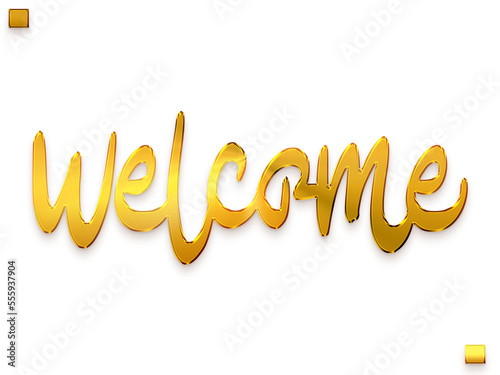 Welcome Text Gold Stylish Grunge Alphabetical Text photo