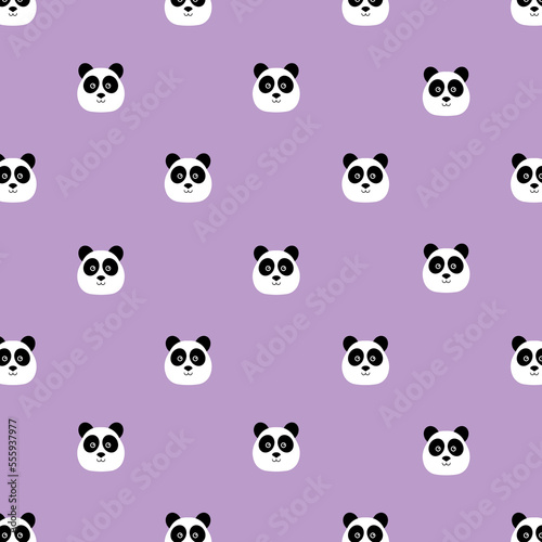 Fototapeta Naklejka Na Ścianę i Meble -  Panda bear texture, background, tile. cute panda seamless pattern. Panda bear. Vector illustration of cute baby pandas collection.
