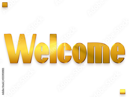 Welcome Text Golden Bold Typography Text photo