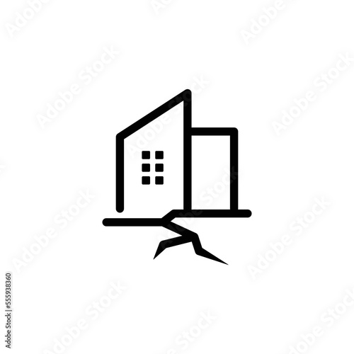 Earthquake disaster symbol logo illustration