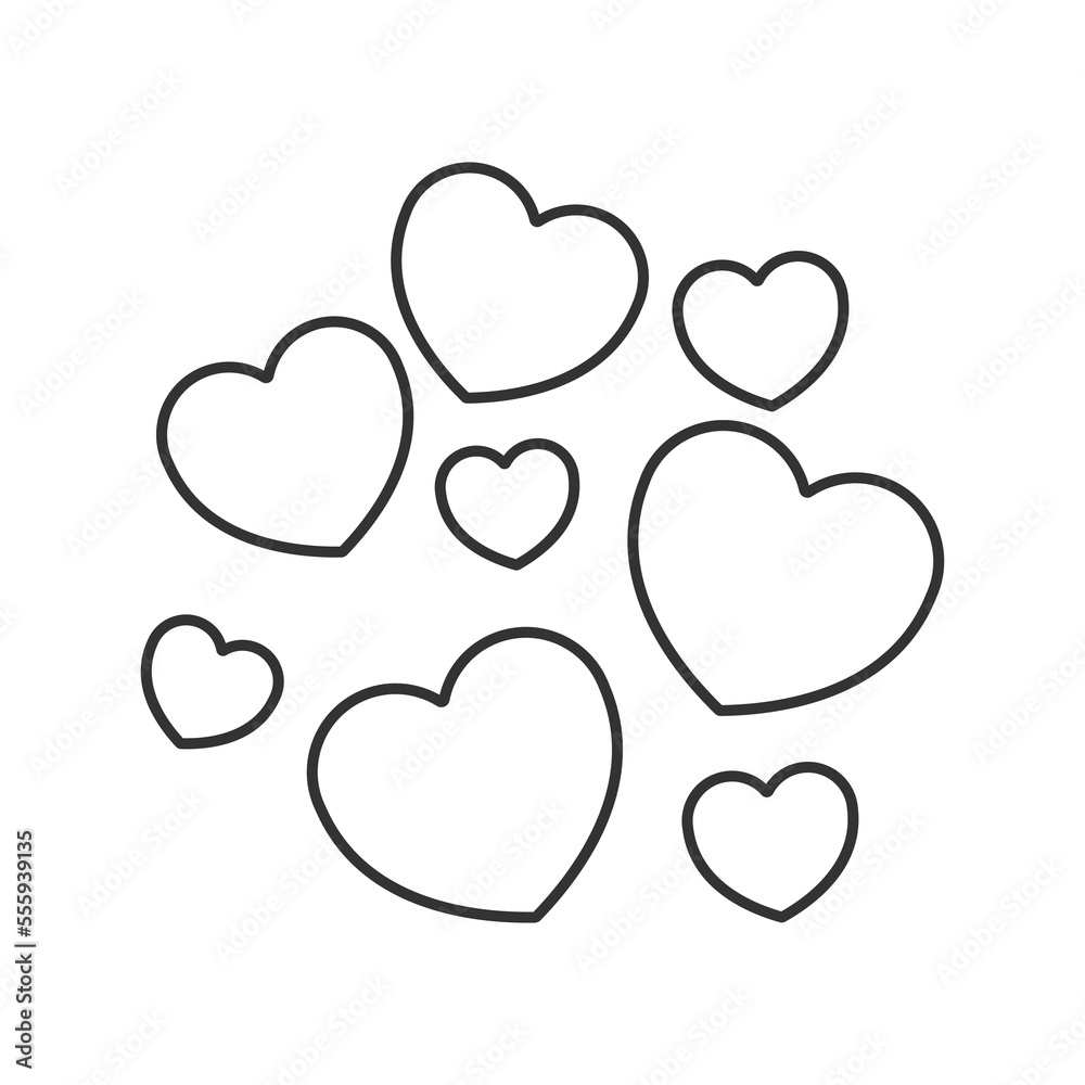 Love and valentines day line universal icon ui ux element sign. Love and valentines day line universal icon ui ux element sign.
