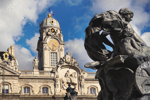 fountain bartholdi at Place des Terreaux, Lyon France