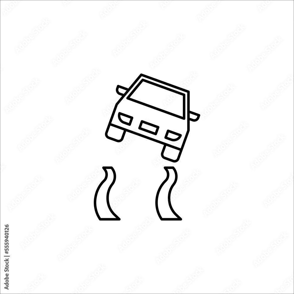Car Accident Related Vector Line Icon. Contain such Icon as Side Collision, Frontal Collision, Broken Car. vector illustration on white background.