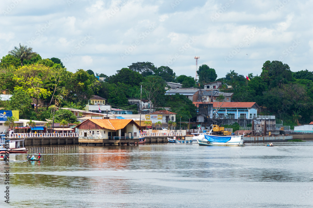 Colourful little town on the banks of the Amazon River, Pará State, Brazil