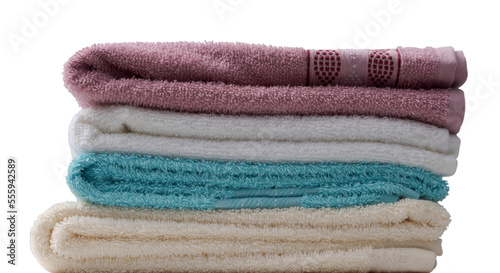 Stacked clean assorted bathroom towels