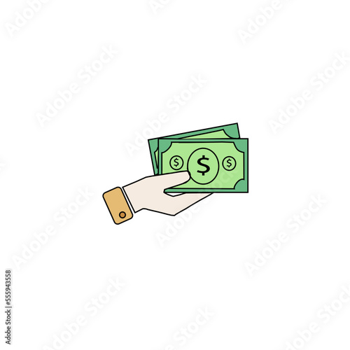 people paying cash with hand