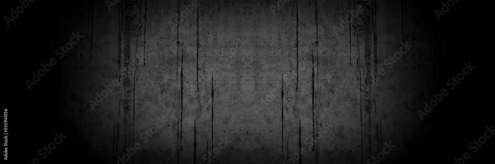 Fototapeta premium Old wall texture cement dark black gray background abstract grey color design are light with white gradient background.