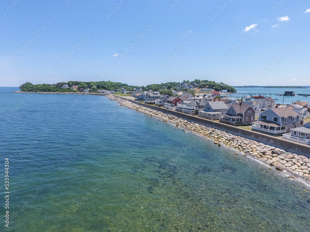 Hull Massachusetts Aerial View of ocean and oceanfront property