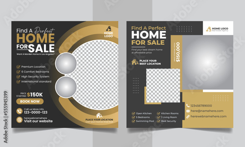 House property sale social marketing. Real estate social media post square story web banner template