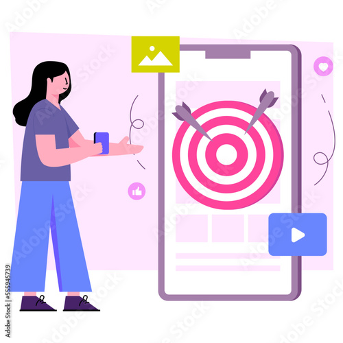 Unique design illustration of mobile media target 