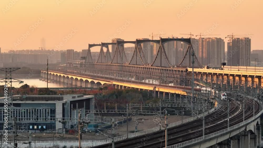 high speed train through city high speed train through city