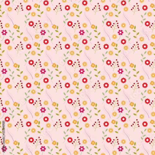 Wallpaper Mural colorful floral seamless pattern. simple floral pattern. floral fabric design. Torontodigital.ca
