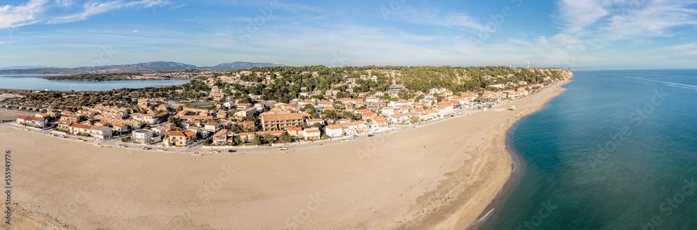 Panorama de Leucate plage  (Aude, Occitanie, France)