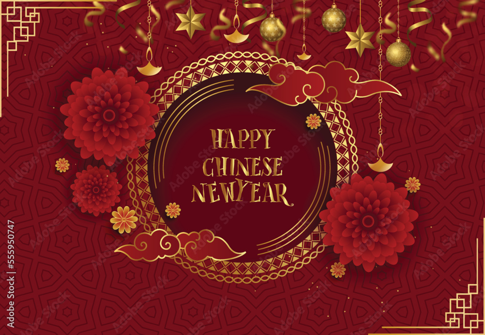 Chinese new year background design concept with illustration Chinese new year background design concept with illustration