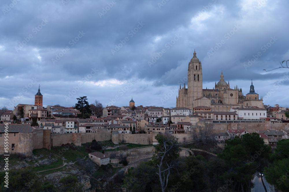 Panoramic view of Segovia, Spain