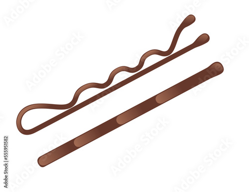 Bobby pin steel hair accessory vector illustration isolated on white background