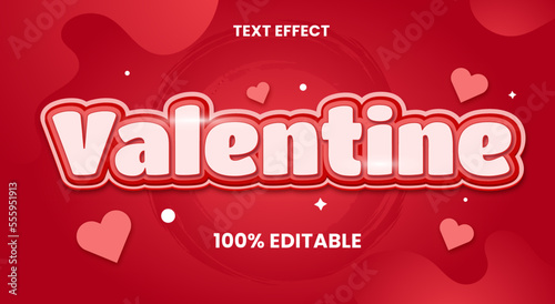 Valentine's day text effect premium vector
