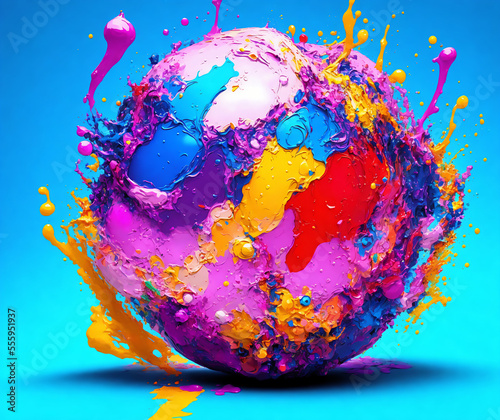 blob art water color paint glob art background face