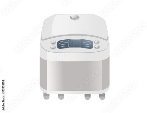 Slow cooking crock pot automatic multi cooker vector illustration isolated on white background