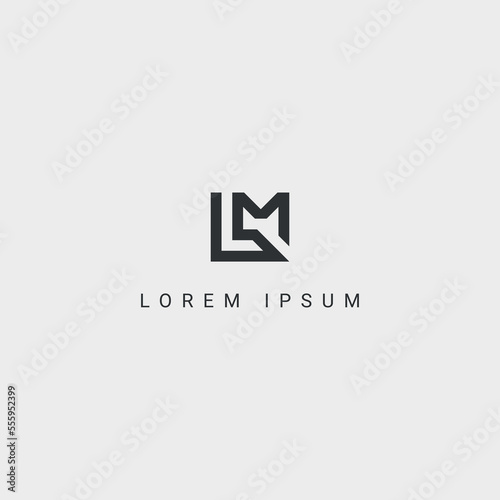 Alphabet letter LM, ML icon logo vector.