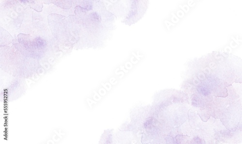 Abstract Purple Watercolor Or Alcohol Ink Art With Paper Texture And White Background, Pastel Liquid Drawing Effect. Llustration Design Template For Wedding Invitation,Decoration, Banner, Background