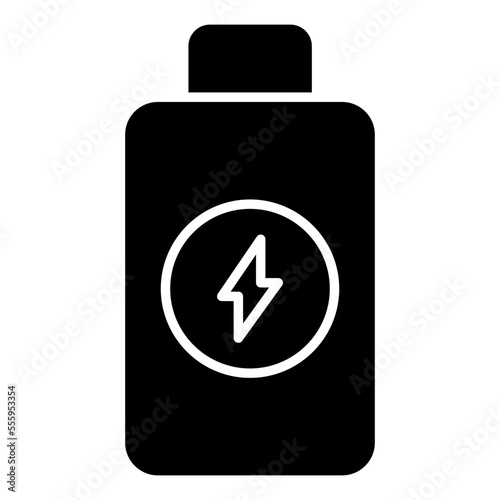 Filled design icon of mobile battery