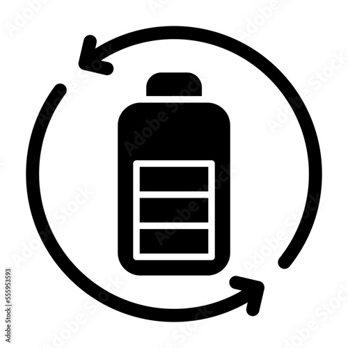 Filled design icon of battery refresh 