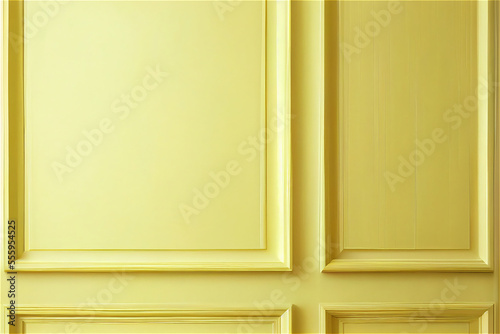 pale yellow lacquered wall with wainscoting ideal for backgrounds