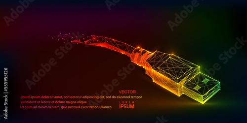 USB data cable .Technological concept .Computer wire.Vector illustration .