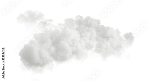 Cut out clear realistic cloud isolated on transparent backgrounds 3d rendering