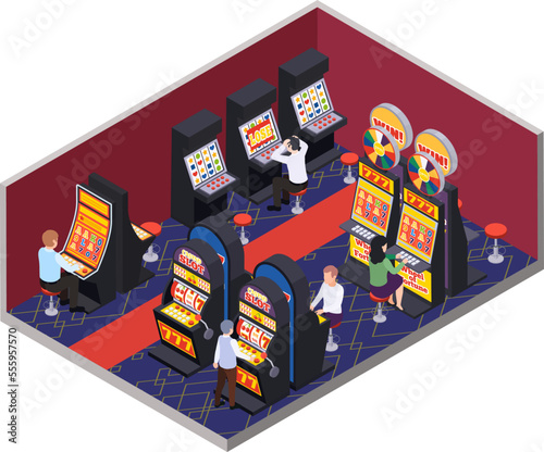 Slot Casino Isometric Composition