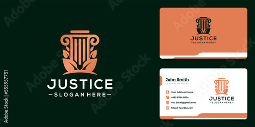 Justice luxurious logo design and business card