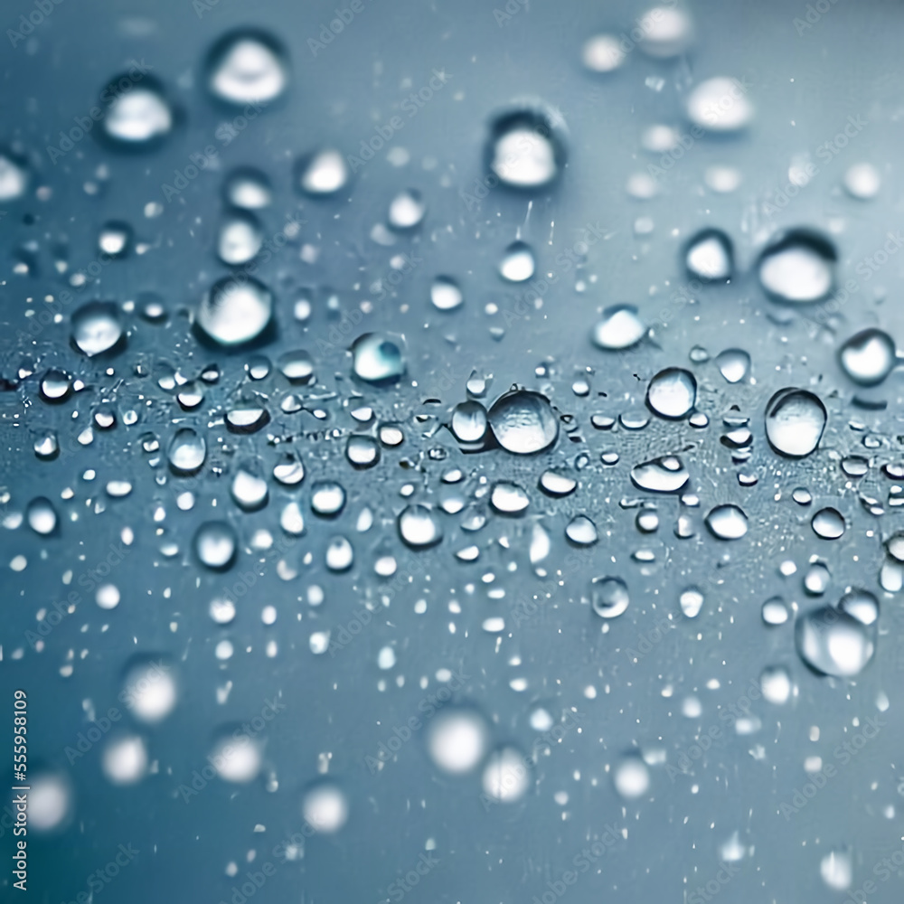 water drops on a blue background AI water drops on a blue background AI