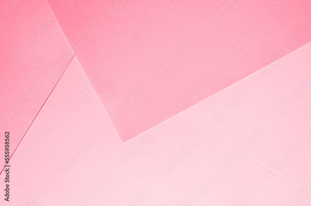 Sheets of pink papers for abstract geometric background