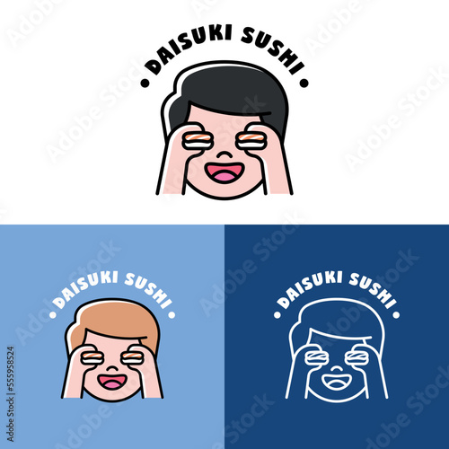 FUNNY SUSHI LOVER LOGO SET