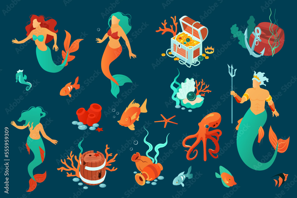 Underwater World Icons Collection