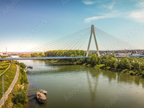 Drohnenaufnahme Rheinbrücke Neuwied Rheinland-Pfalz