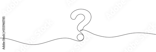 Question mark linear background. One continuous drawing of a question mark. Vector illustration