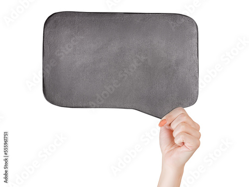 Woman hand holding black sl...