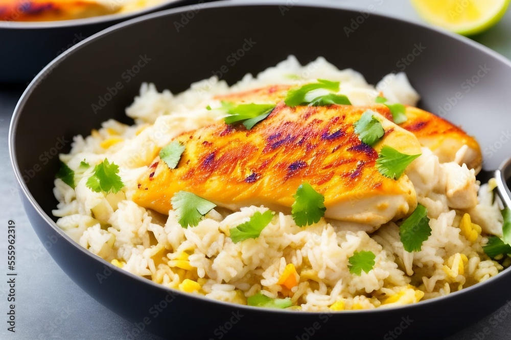 rice with chicken rice with chicken