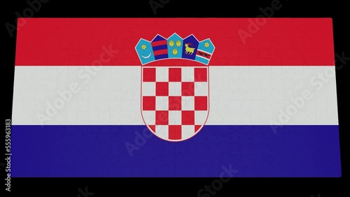 Six different clips to collect puzzle pieces in which the flag of Croatia appears Isolated by Alpha channel (transparent background) to enhance any animation movie or Cinematic clips or film project
