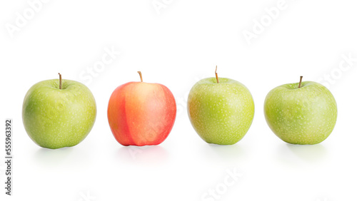 Four large fresh apples in ...