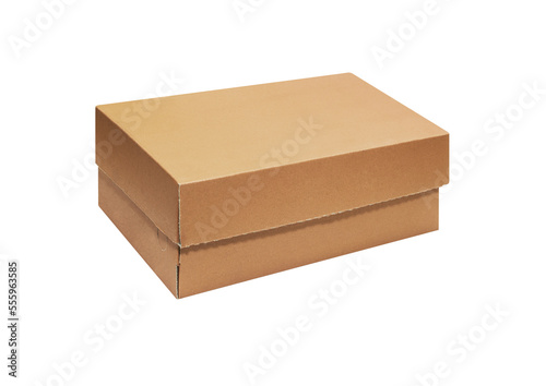 Cardboard box with lid isolated on a transparent background © SlayStorm