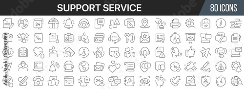 Support service line icons collection. Big UI icon set in a flat design. Thin outline icons pack. Vector illustration EPS10 © stas111