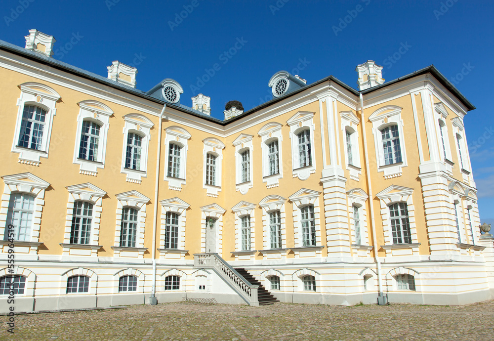 Historic Rundale Palace With A Nest Of A Stork