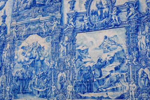 Portuguese azulejo tile on one of the streets of the Old Town. In 1996, UNESCO recognised Old Town of Porto as a World Heritage Site.