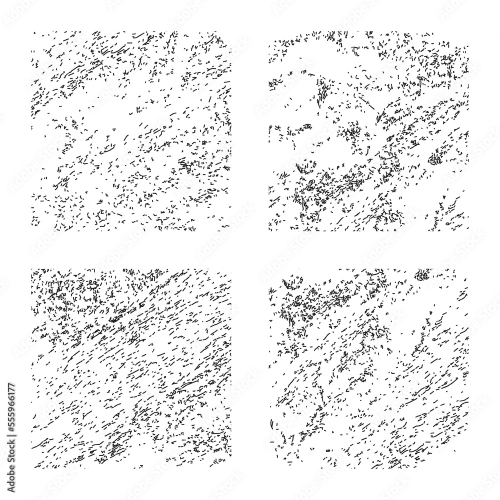 Fototapeta premium Set of liquid abstract hand drawn patterns, isolated vector textures lines and strokes, made with ink pencil