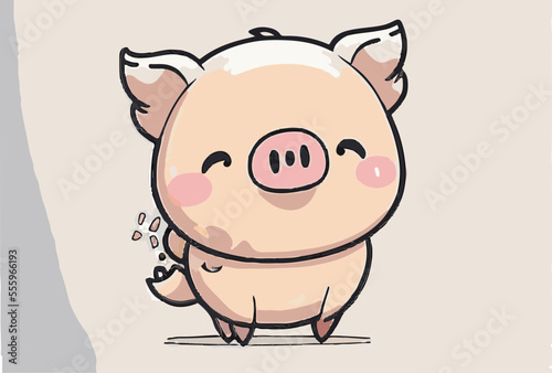 Vektor Comic Kawaii Children Illustration Kindergarten