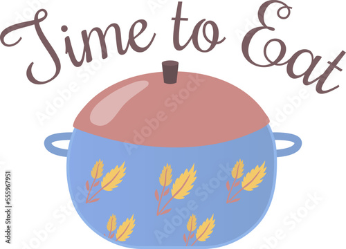 Kitchen decorative badge, lettering emblem vector illustration. Cooking calligraphy label design, cartoon restaurant food typography.