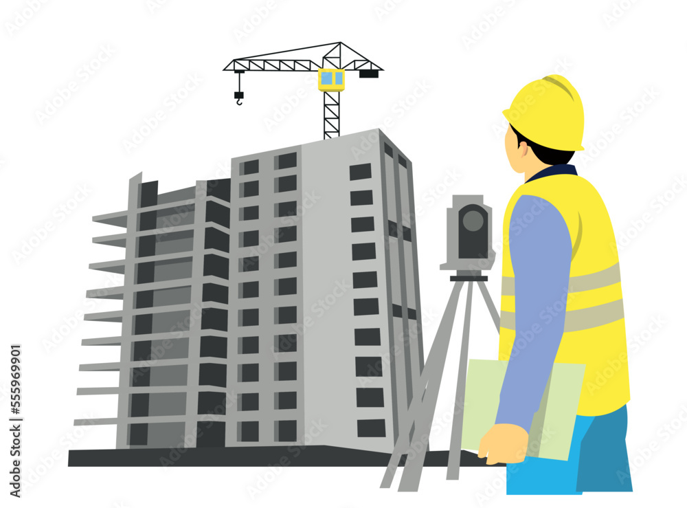 Smart civil architect engineer inspecting and working outdoors building side with blueprints. engineering and architecture concept. Smart civil architect engineer inspecting and working outdoors building side with blueprints. engineering and architecture concept.